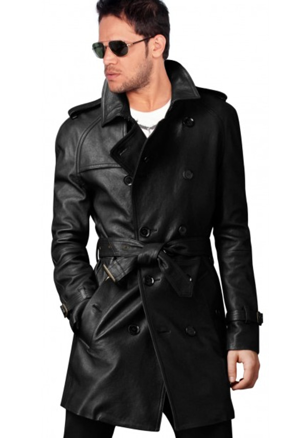 sheep leather long coat   L