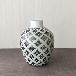 pattern vase  灰緑七宝 2枚目の画像