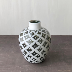 pattern vase  灰緑七宝 3枚目の画像