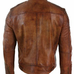 羊革ステッチショルダーワックスライダージャケット Sheep Leather Waxed Jacket 2枚目の画像