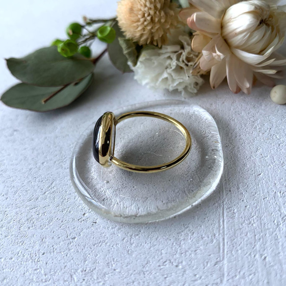 【受注制作】タイガーアイ　リング（真鍮•シルバー） 4枚目の画像