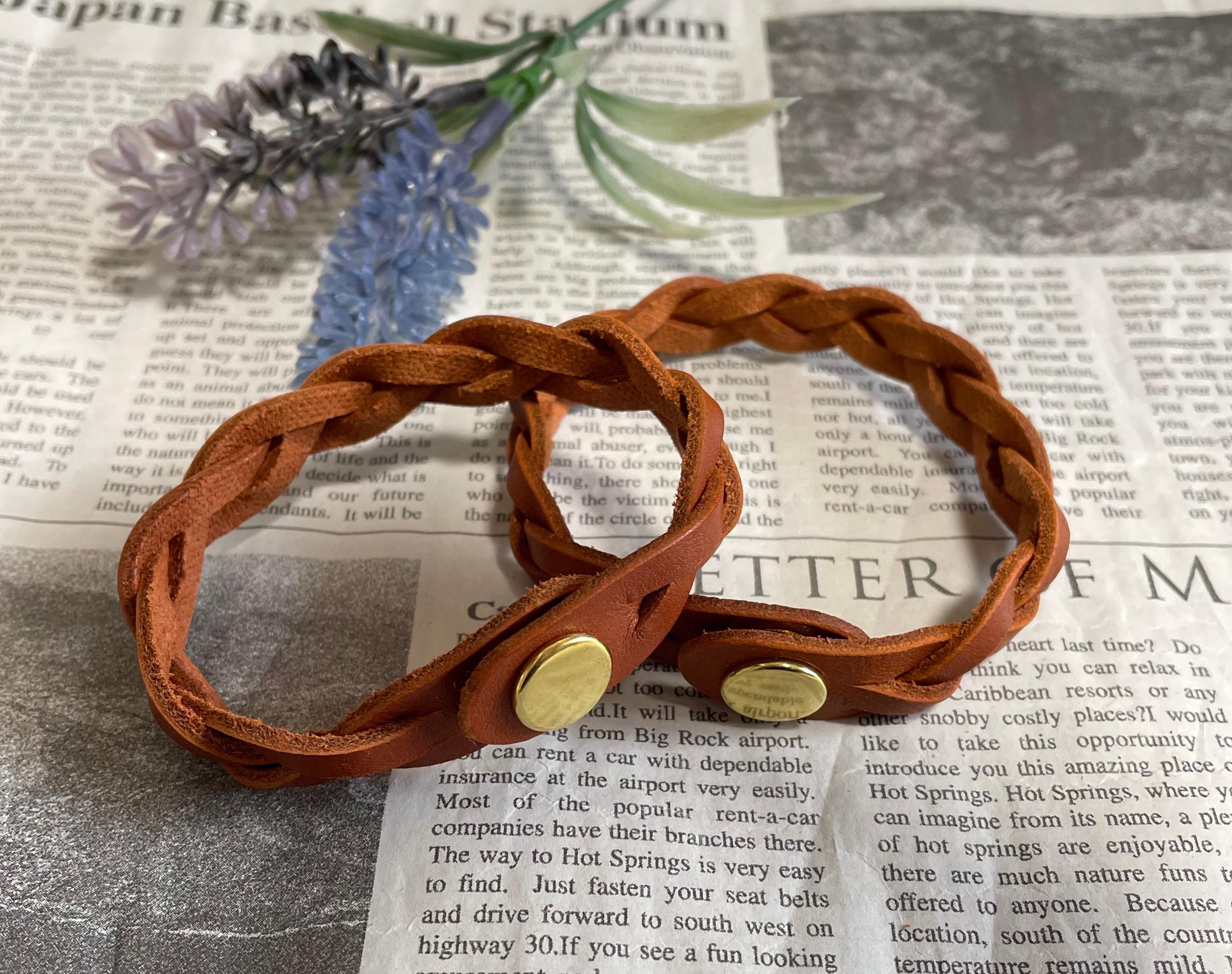 O*H様 【新品】☆ビューティービースト：真鍮留め具　レザー　ブレスレット O*H様 【新品】☆ビューティービースト：真鍮留め具 レザー