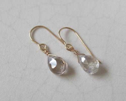 天然石 ホワイトジルコン ***(14kgf・Silver)ピアス／イヤリング