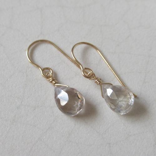 天然石 ホワイトジルコン ***(14kgf・Silver)ピアス／イヤリング