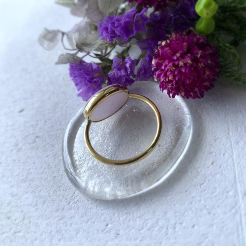 受注制作】ラベンダー翡翠 リング（真鍮•シルバー） 指輪・リング