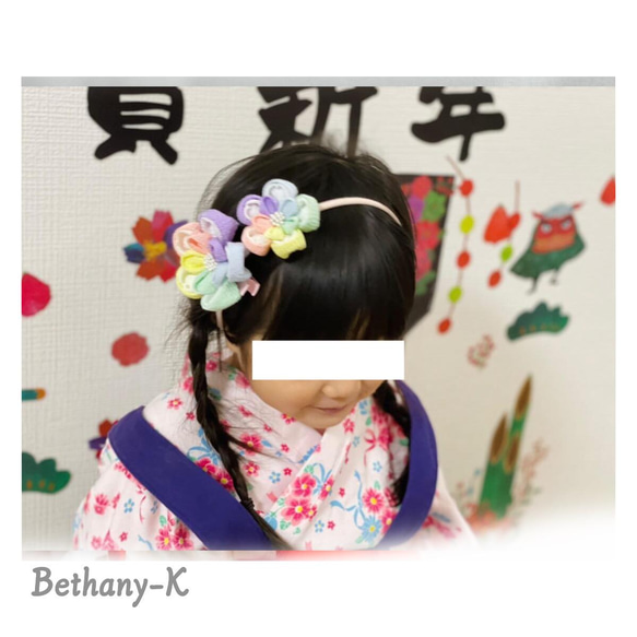 着画頂きました꒰* ॢꈍ◡ꈍ ॢ꒱.*˚‧✴︎BETHANY- K ✴︎ 【ベサニK製作所】つまみ細工&ちりめんリボン✴ 3枚目の画像