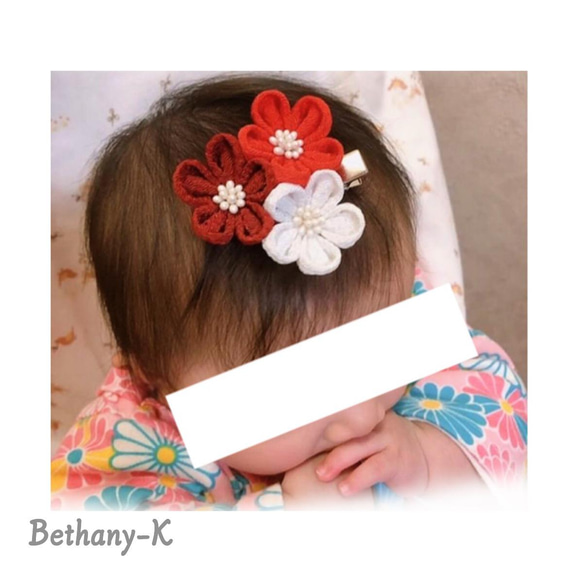 着画頂きました꒰* ॢꈍ◡ꈍ ॢ꒱.*˚‧✴︎BETHANY- K ✴︎ 【ベサニK製作所】つまみ細工&ちりめんリボン✴ 1枚目の画像