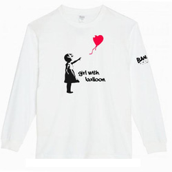 【XS～3XL/5.6ozバンクシー】風船と少女banksyロングTシャツロングスリーブ★おもしろロンT送料無料・新品 3枚目の画像