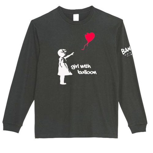 XS～3XL/5.6ozバンクシー】風船と少女banksyロングTシャツロング