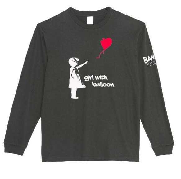 【XS～3XL/5.6ozバンクシー】風船と少女banksyロングTシャツロングスリーブ★おもしろロンT送料無料・新品 4枚目の画像