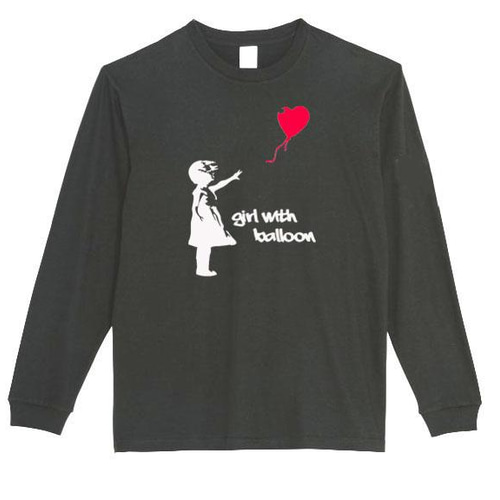 限定品『BANKSY』長袖シャツ 風船と少女 両面プリント オーバーサイズ L Girl With Balloon Banksy ロンT 長袖Tシャツ 風船少女 バンクシー 110