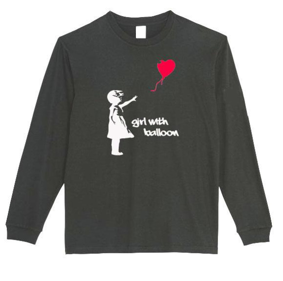 【XS～3XL/5.6ozバンクシー】風船と少女banksyロングTシャツロングスリーブ★おもしろロンT送料無料・新品 2枚目の画像