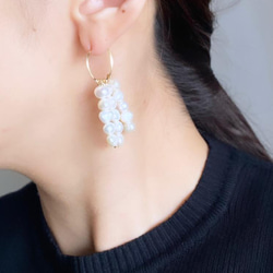 【数量限定】14kgf baroque pearl fringe 淡水パール　フープピアス　 5枚目の画像