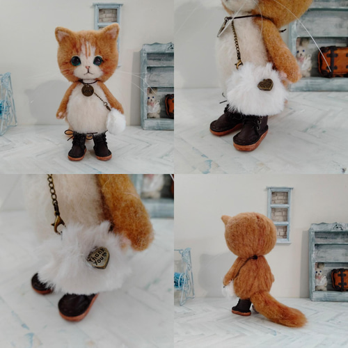 にゃんこぬいぐるみ ハンドメイド 羊毛フェルトの通販 by