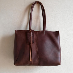 ざっくりtote　ダークブラウン　kudu leather 13枚目の画像