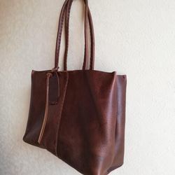 ざっくりtote　ダークブラウン　kudu leather 15枚目の画像