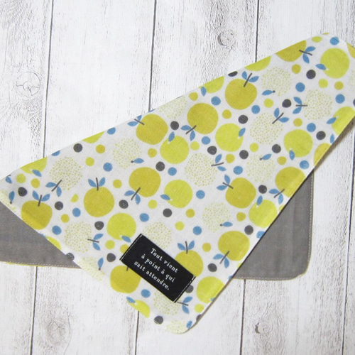 大人のガーゼハンカチ☆青りんご・グリーンアップル（24㎝×24