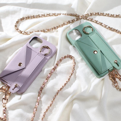 iphoneケース かわいい チェーン ストラップ付き iphone13 12 SE