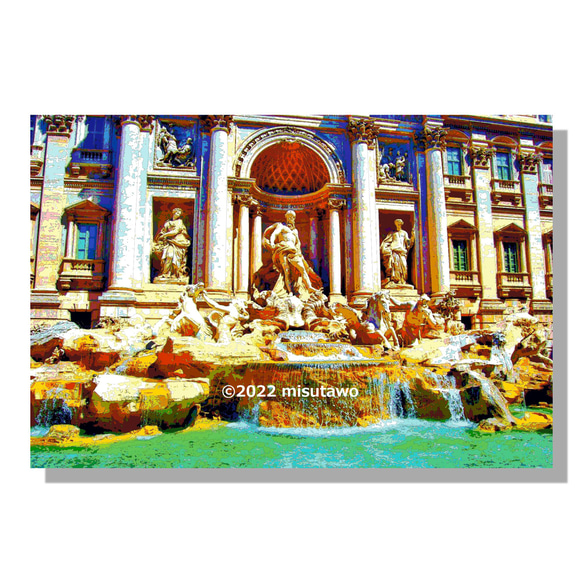 【アートポスター】イタリア トレビの泉（作品No.339） 4枚目の画像