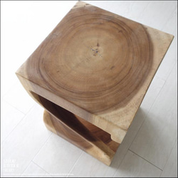 無垢材 ウェーブスツールWNA イス 天然木 椅子 ベンチ 木製スツール ナチュラル 天然木 モンキーポッド 4枚目の画像