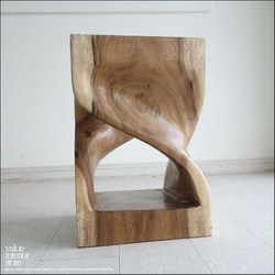 無垢材 ウェーブスツールWNA イス 天然木 椅子 ベンチ 木製スツール ナチュラル 天然木 モンキーポッド 6枚目の画像