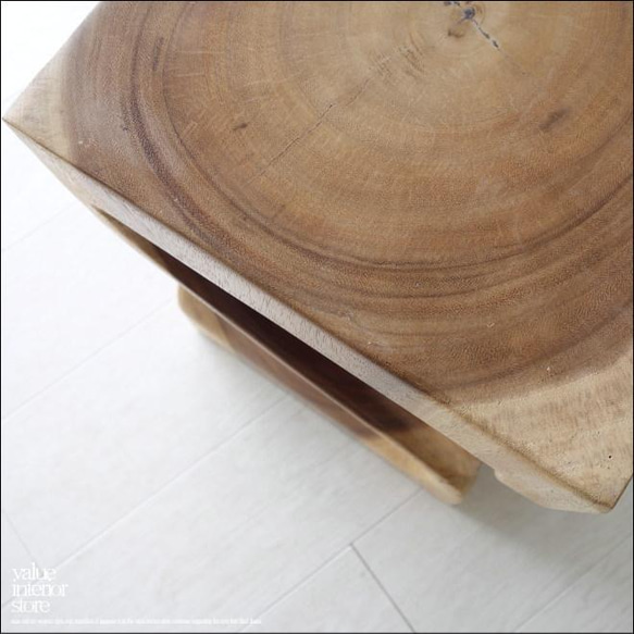 無垢材 ウェーブスツールWNA イス 天然木 椅子 ベンチ 木製スツール ナチュラル 天然木 モンキーポッド 9枚目の画像