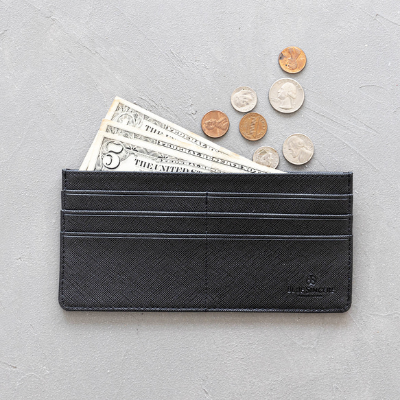 【薄くて軽いスマート財布】レザー極薄長財布 フラグメントケース / SW2 ロイヤルブラック 1枚目の画像