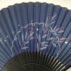 趣-omomuki-<雪輪南天>　京扇子 4枚目の画像