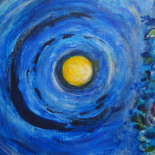 原画 「月夜の白猫ファミリー」 F10号 ＃絵画 ＃ねこ ＃子猫