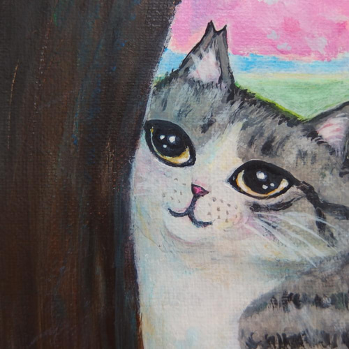 原画 「さくらねこの集まる桜の木」 F10号 #絵画 #ねこ #桜猫