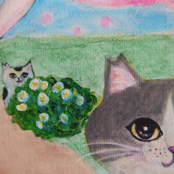 原画 「さくらねこの集まる桜の木」 F10号 #絵画 #ねこ #桜猫 #さくら猫の日 #猫の絵 #桜 #アート 12枚目の画像