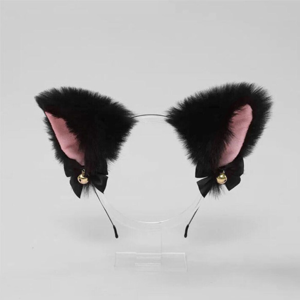 売れ筋ギフト】白黒猫耳かわいいQバージョン猫耳カチューシャ  