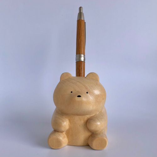 木彫り熊　置物　ペン立て　希少 木彫り熊 ペン立て熊 北海道 | MILMOUNTAIN STORE