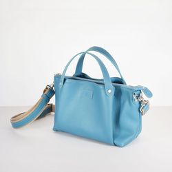 送料無料】縫左衛門・2WAYショルダー・本革 ターコイズブルー