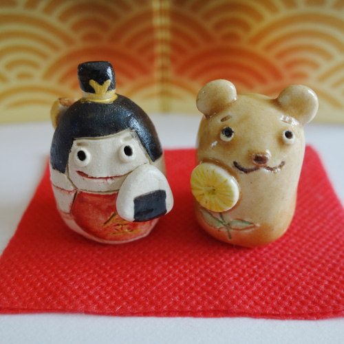 金太郎とくま E 五月人形 端午の節句 こどもの日 陶器 その他置物 つち