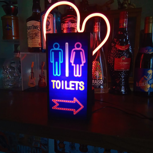 トイレ 手洗い 便所 レストルーム ランプ 看板 置物 雑貨 LED