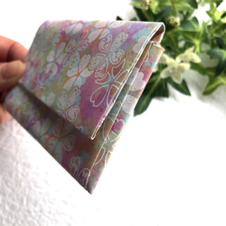 京友禅和紙カードケース 両面ポケットタイプ「白彩桜」 キャッシュレススリム パスケース 名刺入れ 記念品 日本土産 4枚目の画像