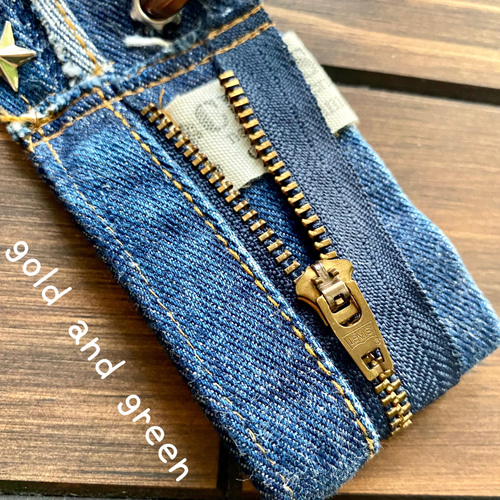 デニムリメイクキーホルダー ファスナー 670 キーリング goldandgreen