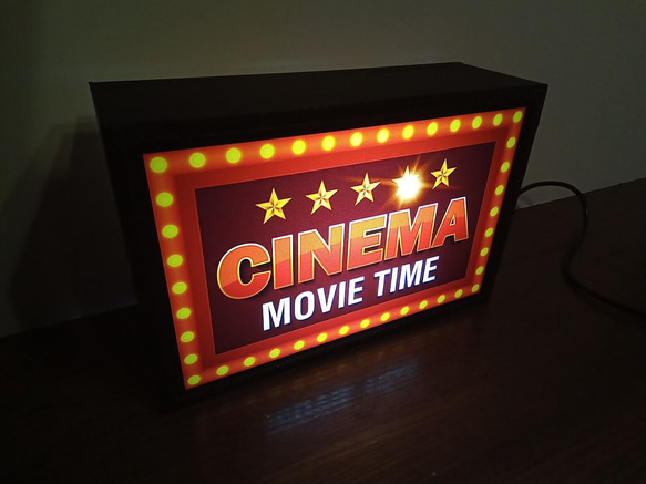 アメリカン レトロ シネマ ムービー 映画 ミニチュア デスクトップ 看板 玩具 置物 雑貨 LEDライトBOXミニ 2枚目の画像