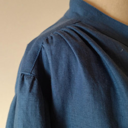 ブルーのシャツワンピース 3枚目の画像