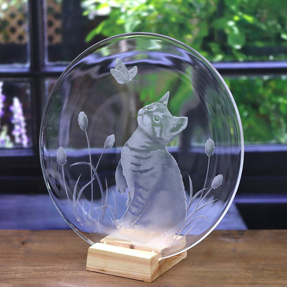 子猫のガラス大皿 2枚目の画像