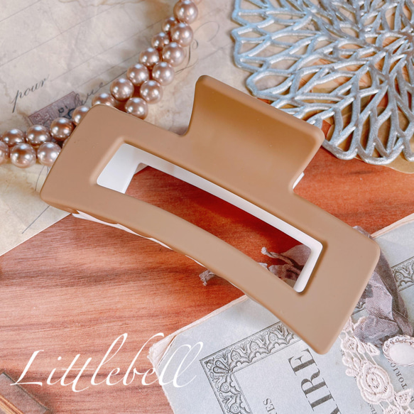 【数量限定】マットくすみカラー✱シンプルスクエアバンスクリップ【E-38-a.b】 5枚目の画像