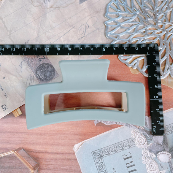 【数量限定】マットくすみカラー✱シンプルスクエアバンスクリップ【E-38-a.b】 10枚目の画像