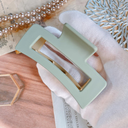 【数量限定】マットくすみカラー✱シンプルスクエアバンスクリップ【E-38-a.b】 8枚目の画像