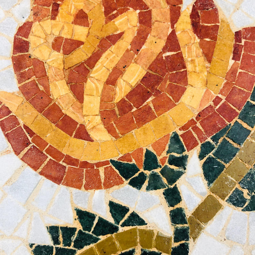 モザイクタイル＊チュニジア伝統工芸品 優美なバラの花 壁掛け バラ3