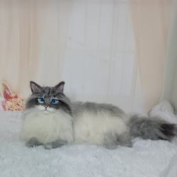 羊毛フェルト 三毛猫~サンタバージョン 猫 ハンドメイド ねこ 羊毛フェルト 三毛猫~サンタバージョン 猫 ハンドメイド ねこ
