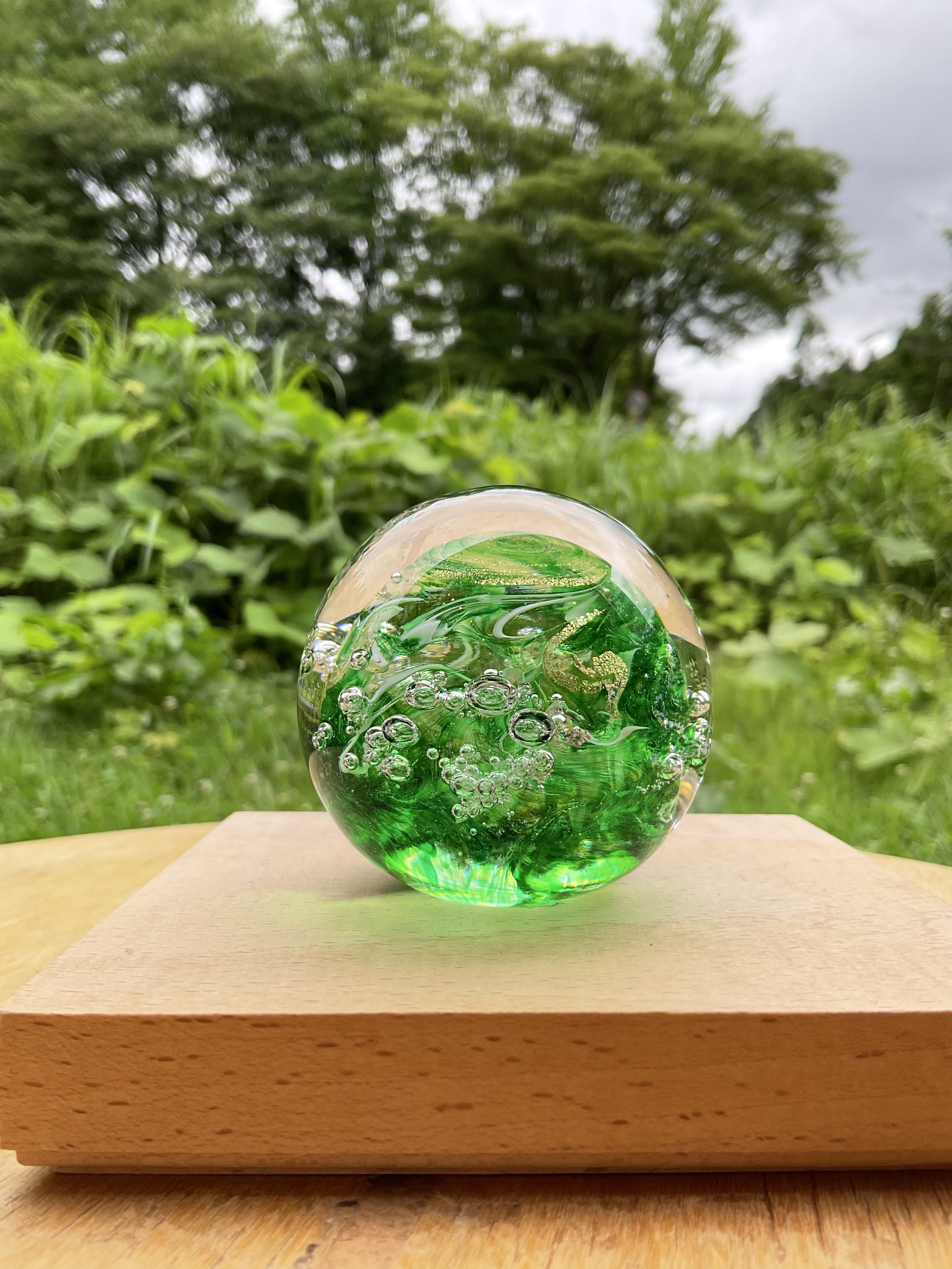 ✨緑色のイタリア製のガラスアート