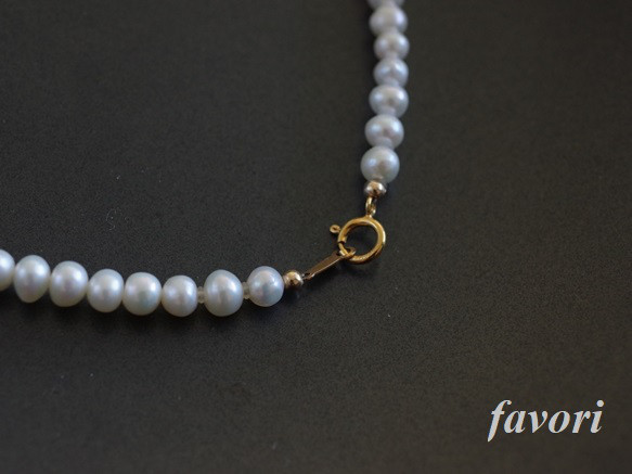 【再販】ベビー淡水パールロングネックレス 14Kgf（100㎝） 8枚目の画像