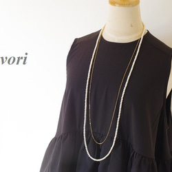 【再販】ベビー淡水パールロングネックレス 14Kgf（100㎝） 12枚目の画像