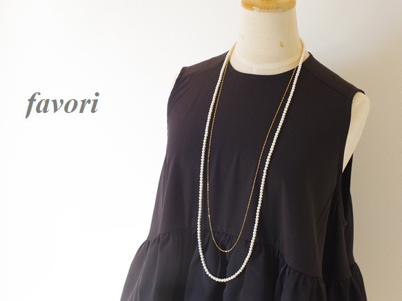 【再販】ベビー淡水パールロングネックレス 14Kgf（100㎝） 12枚目の画像